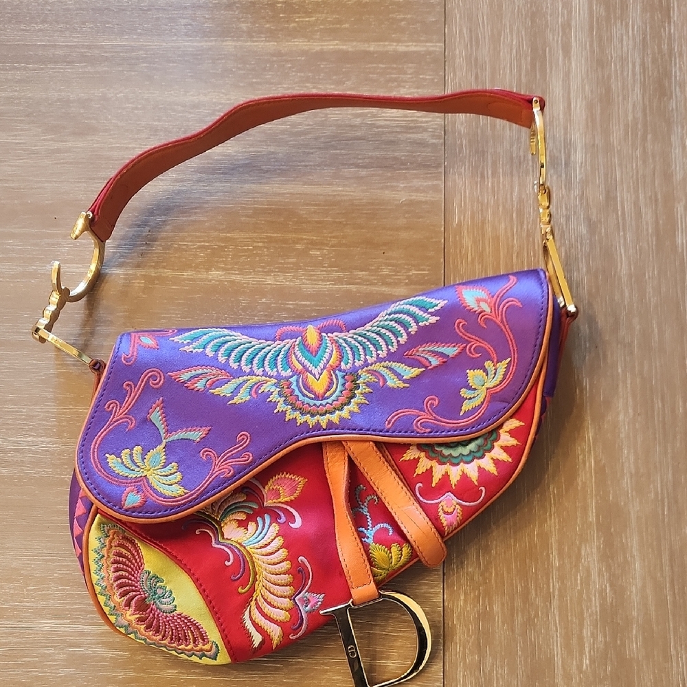 Colorful Embroidered Saddle Bag